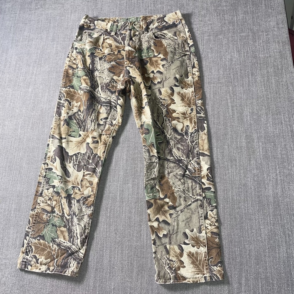 Vintage Wrangler Rugged Wear Pants Mens 34x30 Multi Advantage Camouflage Hunting